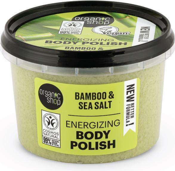 Actual product image Organic Shop Organic Bamboo Sea Salt Body Polish Pasta Do Cia?a Na Bazi (250 ml)