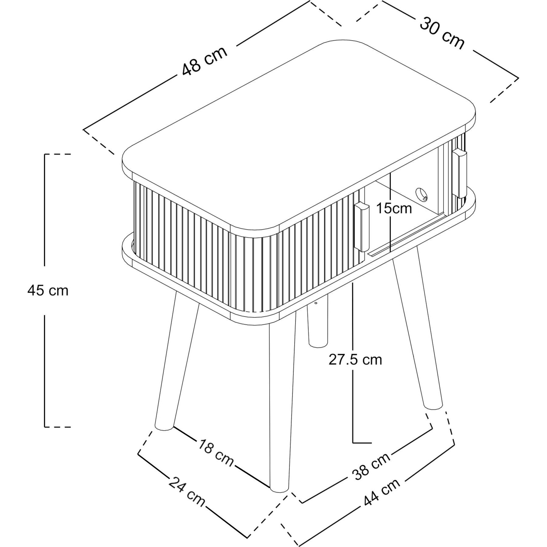 Thumbnail - En.Casa, Couchtisch + Beistelltisch, Nordkapp (48 x 30 x 45 cm)