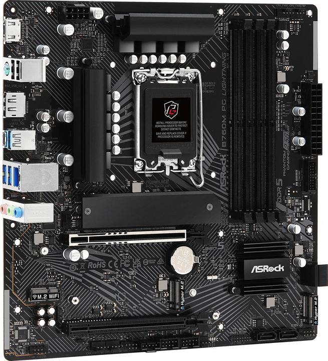 Actual product image AsRock B760M PG LIGHTNING - mATX DDR5 S1700 (LGA 1700, Intel B760, mATX)