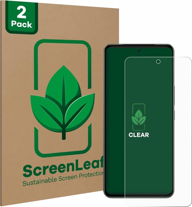 Actual product image ScreenLeaf Protective film sustainable screen protector screen protector film clear transparent (2 Piece, LG V30)