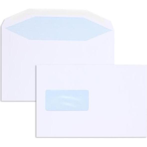 Blanke, Briefumschlag, Kuvertierhüllen 162x238mm 90g/qm gummiert Fenster VE=500 Stück weiss (500 x)