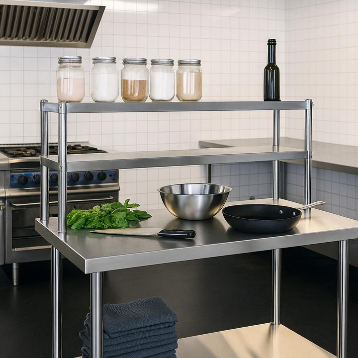 Produktbild Wiltec Edelstahl Arbeitstisch 120x60x85cm höhenverstellbar Gastrotisch