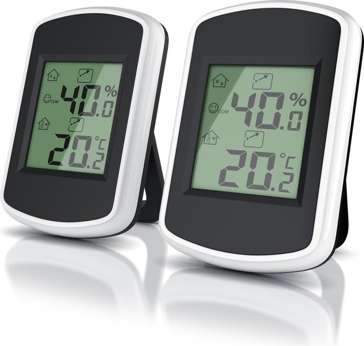 Produktbild Bearware 2x Wetterstation, Innenwetterstation, Thermometer Hygrometer, Temperatur Luftfeuchtigkeit Messgerät