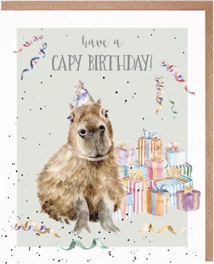 Wrendale Design Geburtstagskarte - Capybara HAVE A CAPY BIRTHDAY Wrendale Designs