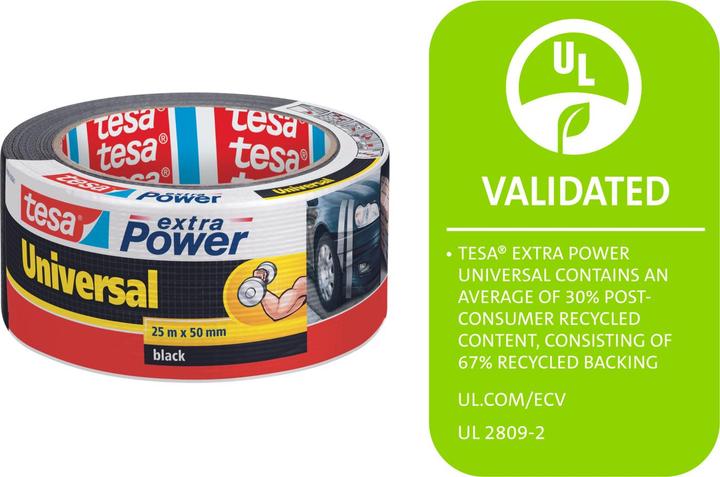 Image du produit tesa 3x EXTRA POWER UNIVERSAL bande tissée, ductape renforcée, pack de trois (50 mm)