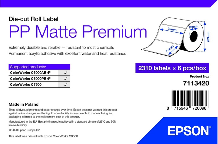 Epson Pp Matte Label Prem Die-Cut