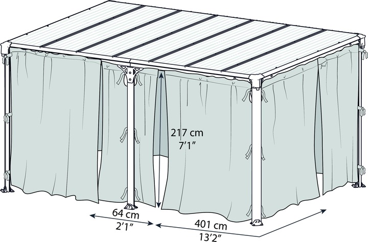 Actual product image Palram Curtains for Milano 3 x 4.3 (465 cm, 217 cm)
