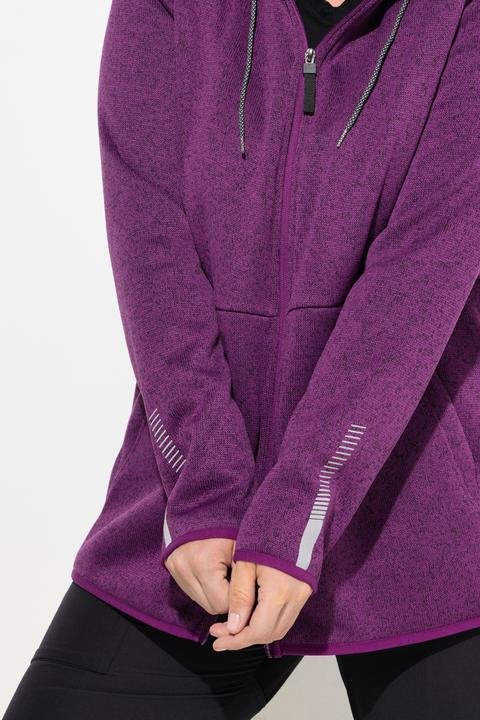 Produktbild Ulla Popken Strickfleece-Jacke, Teddyfleece, 2-Wege-Zipper, Reflektor (46, 48)