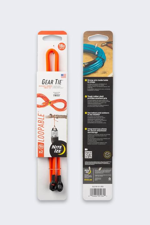 Actual product image Nite Ize Gear Tie®18" Loopable™ Twist orange (Fixing loops, 457.20 mm, 2 pcs.)