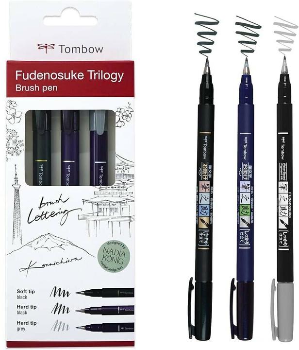 Actual product image Tombow Fudenosuke Triology Set (3x)