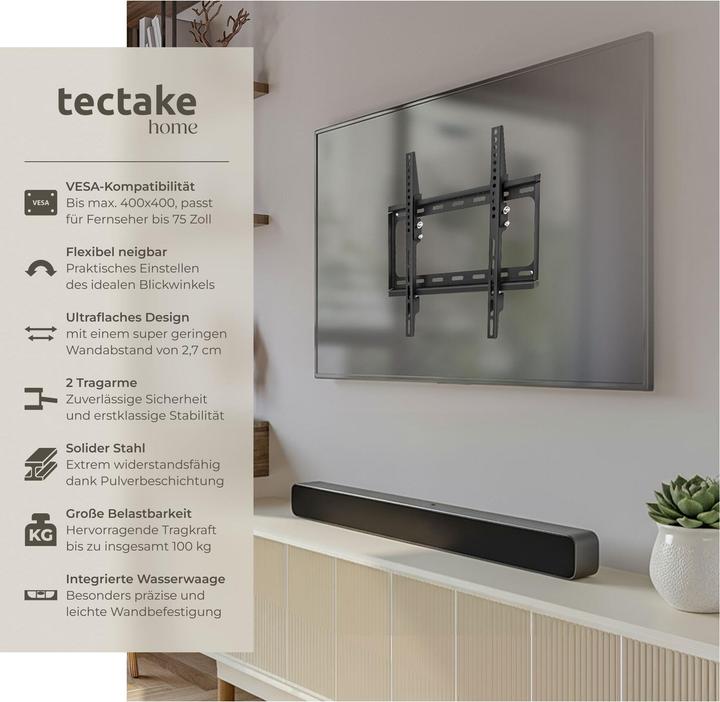Actual product image tectake TV wall mount (Wall, 100 kg, 32" - 55")