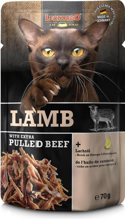 Image du produit Leonardo Cat Food Agneau & boeuf pulled (Adulte, 1 pcs, 90 g)