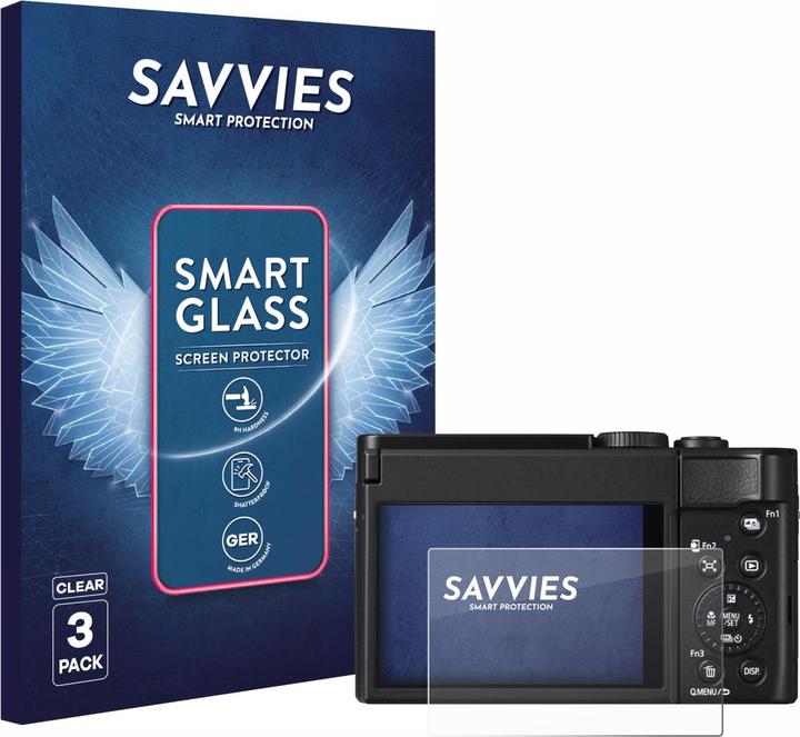 Actual product image Savvies 3x Smart Glass - 9H Hybrid Glass Screen Protector for Panasonic Lumix DC-TZ99