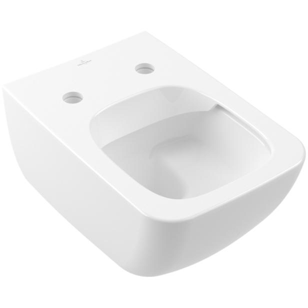 Villeroy & Boch, Toilette + Bidet, Tiefspl-WC Venticello DirectFlush offener Splrand wei wandhngend mit CeramicPlu