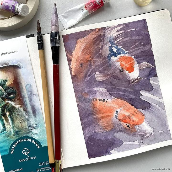Actual product image Hahnemühle Skizzenbuch Watercolour Book 100% Cotton (A6, Plain, Hardcover)