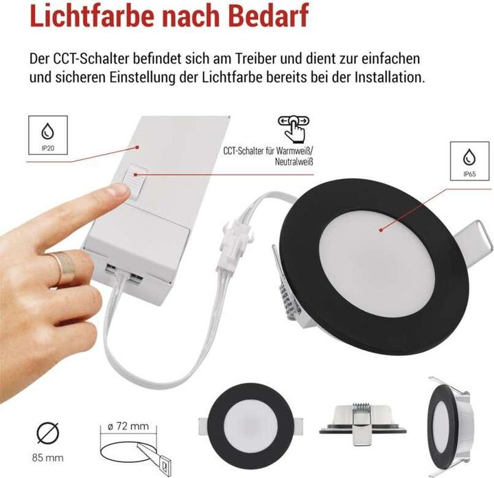 Produktbild Emos LED IP56 SPOTLIGHT ROUND 4,5W 345LM IP65 CCT B (345 lm)