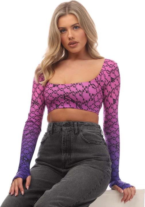 Actual product image Off Womens/Ladies Monogram Long-Sleeved Crop Top (32)