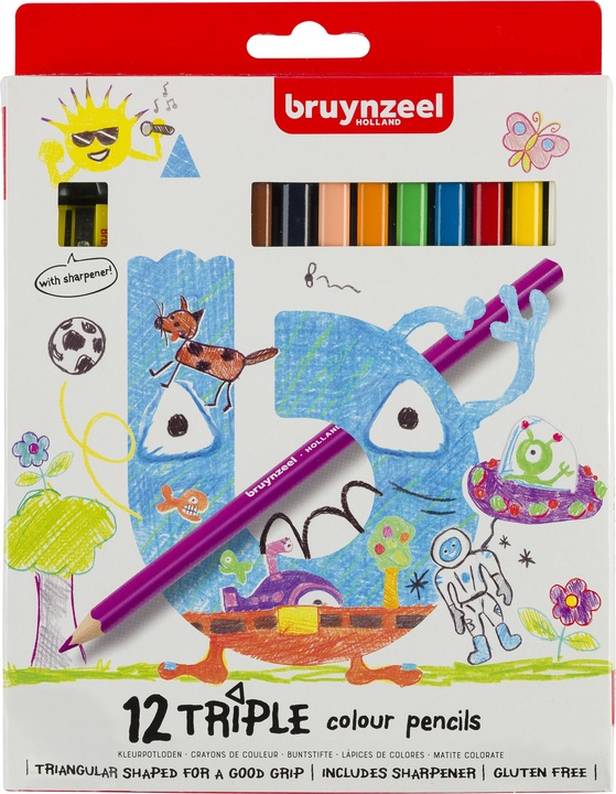 Actual product image Bruynzeel Coloured pencils Triple Set of 12, multicoloured (Multicoloured, 12 x)