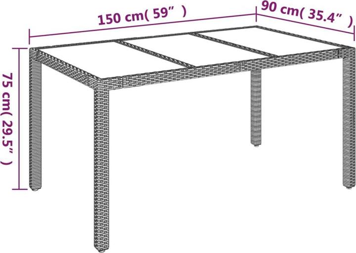 Produktbild vidaXL Garten Essgruppe (150 x 90 x 75 cm)