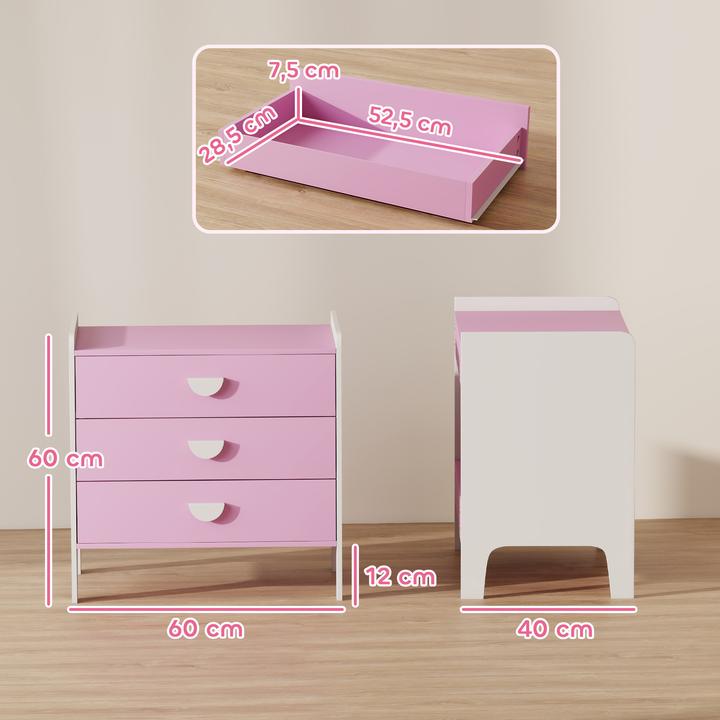 Image du produit Aiyaplay Kinderkommode MDF Rosa (40 x 40 x 60 cm)