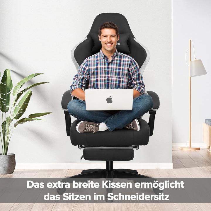 Actual product image Gtplayer Ergonomic Office Chair with Butterfly Embroidery, Breathable Fabric, and Interlacing Armrests