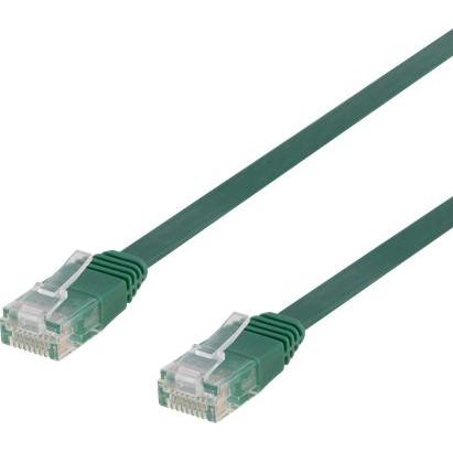 Deltaco U/UTP Cat6 patch cable flat 2m 250MHz green (U/UTP, CAT6, 2 m), Netzwerkkabel