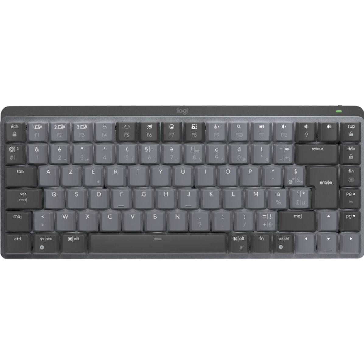 Logitech MX Mechanical (Francese, Senza fili), Tastiera, Grigio