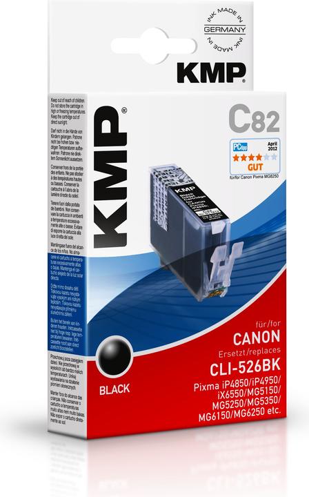 Actual product image KMP C82 Ink Cartridge compatible with Canon CLI-526 BK (FC)