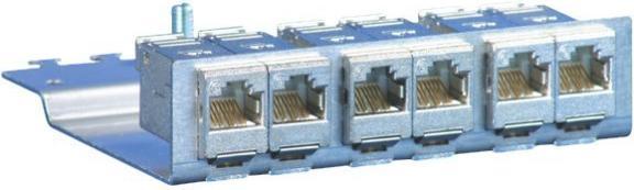 Actual product image Metz Connect BTR module rack 6gang 1U 6 x E-DAT module integrated cable support grounding bolt M6 x 10 with M...