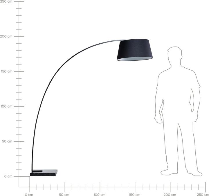 Image du produit Beliani Lampadaire noir 188 cm rond pied en marbre BENUE