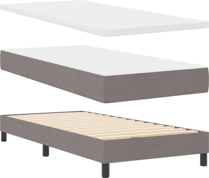Produktbild VidaXL Boxspringbett Mit Matratze Stoff Taupe (90 x 190 cm)