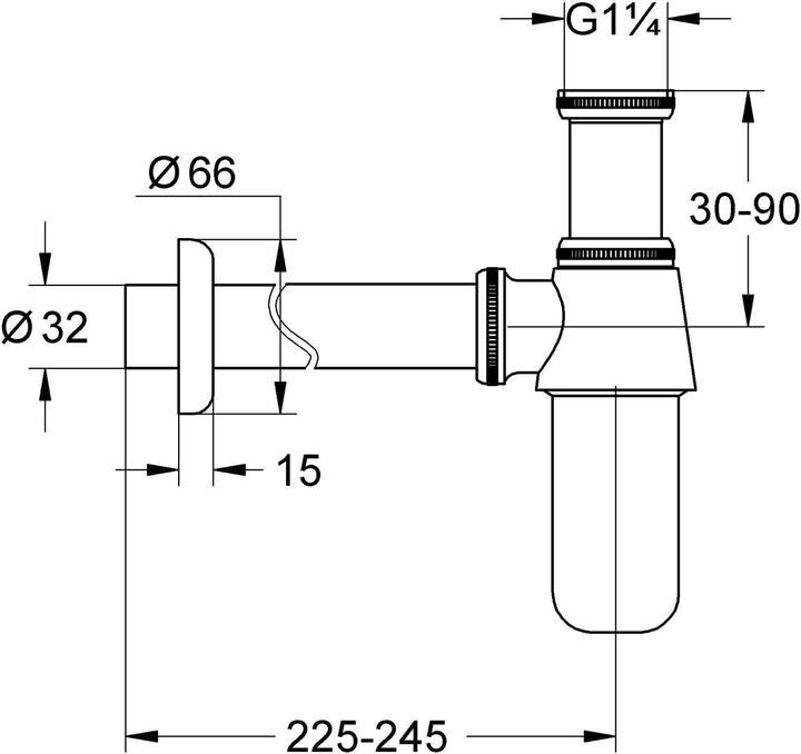Produktbild Grohe Geruchsverschluss 1 1/4Zoll, für Waschtische chrom (Siphon-Montagematerial, 1 1/4")