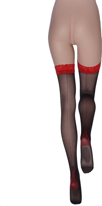 Produktbild Levee Farbe 601 schwarz-rot, Grösse 35-37 (20 DEN, 35 - 37)