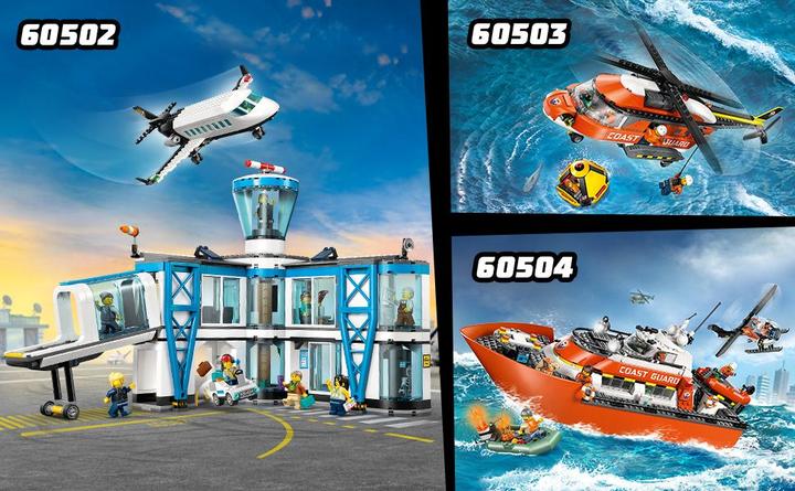 Image du produit LEGO Kombinationsset mit Flugzeug, Wartungsfahrzeug und Luftkissenboot (60505, LEGO City)