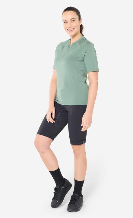 Image du produit Rockrider Maillot vélo manche courte femme cargo, Vert (S)