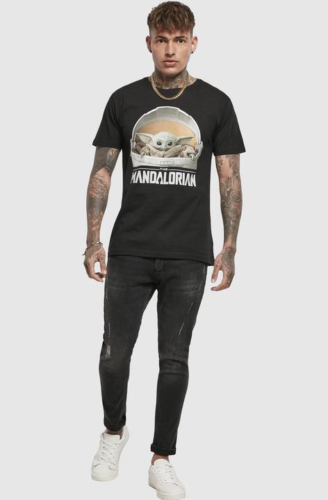 Immagine prodotto Mister Tee Maglietta Baby Yoda con logo mandaloriano (L)