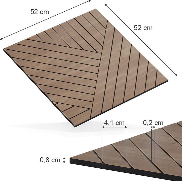 Immagine prodotto Vicco Wandpaneel, Eiche, 8 Stück