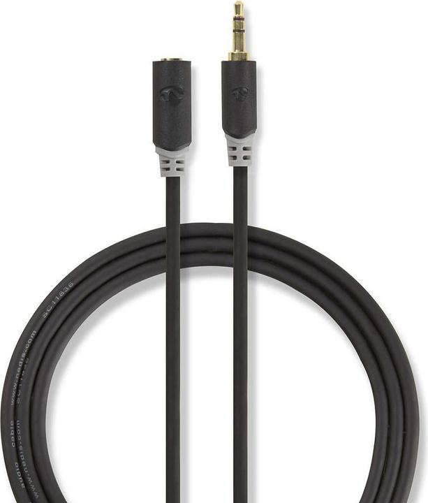 Produktbild Nedis CABW22050AT10. Anschluss 1: 3.5mm, Anschluss 2: 3.5mm, Kabelmaterial: Kupferverkleidetes Aluminium (1 m, 3.5mm Klinke (AUX))