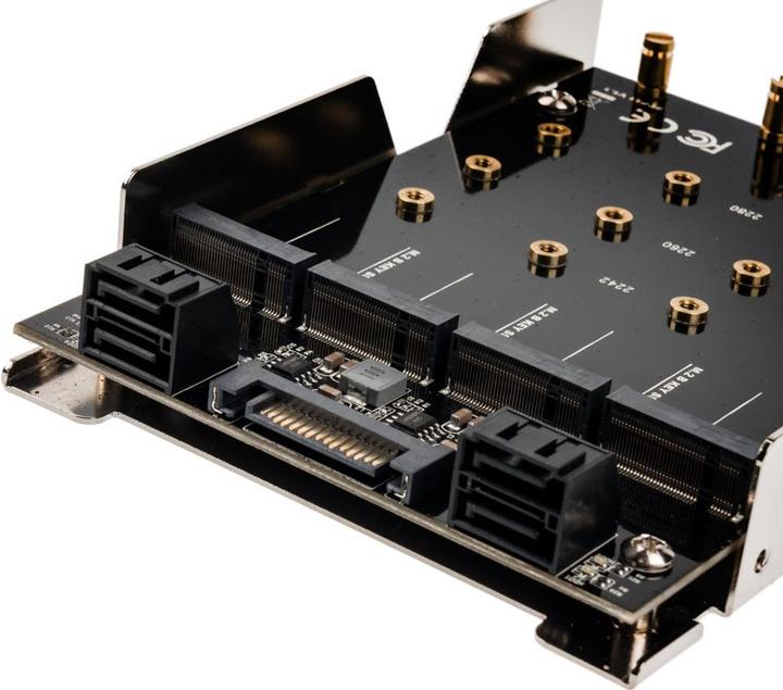 Immagine prodotto Silverstone SDP11 - Adattatore di alloggiamento per unità - da 3,5" a 4 x M.2 (da 8,9 cm a 4 x M.2)