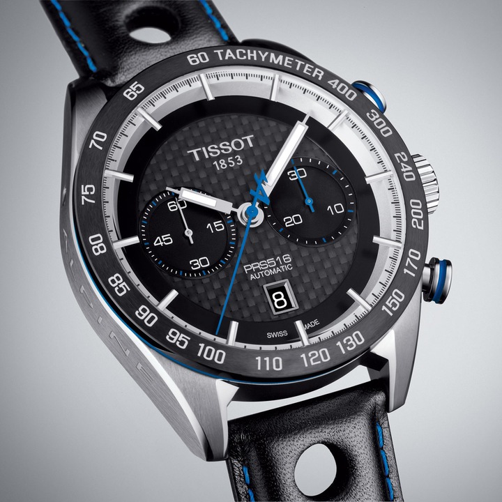 Actual product image Tissot PRS 516 Automatic Chronograph Alpine 2018 (Analogue wristwatch, Chronograph, 45 mm)