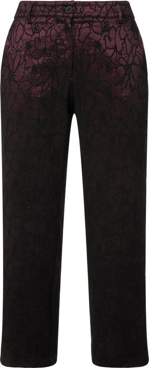 Actual product image Ulla Popken Textured Floral Straight Leg Cigarette Pants (54)