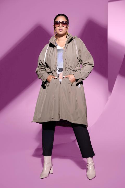 Actual product image Ulla Popken Curved Cross Seam Rain Coat