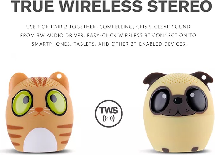 Actual product image PhoneLook Mini Speaker Speaker Lightweight Portable with Wireless Bluetooth in Animal Shape Panda Bear (2 h)