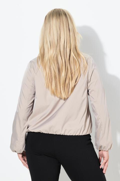 Actual product image Ulla Popken Satin-Blouson, elastischer Saum, Stehkragen (60)