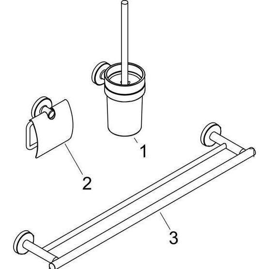 Thumbnail - hansgrohe, Handtuchhalter + Handtuchhaken, HG Bad-Accessoire-Set LOGIS UNIVERSAL 3-teilig chrom