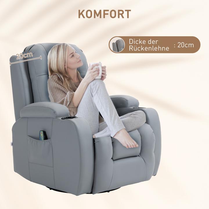 Image du produit Homcom Fauteuil de massage avec fonction bascule et fonction chaleur