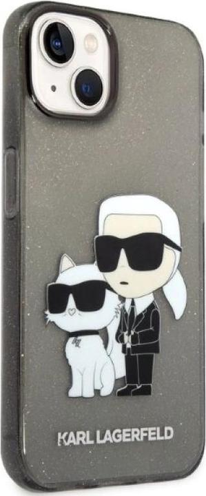 Actual product image Karl Lagerfeld KLHCP14MHNKCTGK iPhone 14 Plus 6.7" czarny/black hardcase Gliter Karl&Choupette (Apple iPhone 14 Plus)