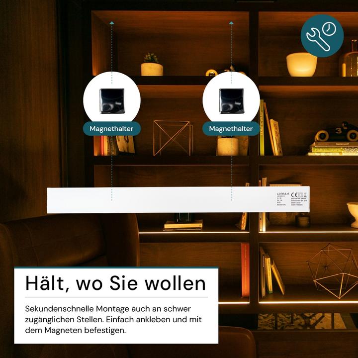 Produktbild Luxula LED-Schrankleuchte mit Bewegungsmelder, 3,3W, 1250lm, CCT, IP20, silber, 40cm (120 lm)