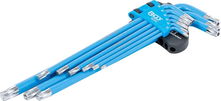 Produktbild BGS Winkelschlüssel-Satz T-Profil (für Torx) / T-Profil (für Torx) mit Bohrung T10 - T50 9-tlg. (T-profil)