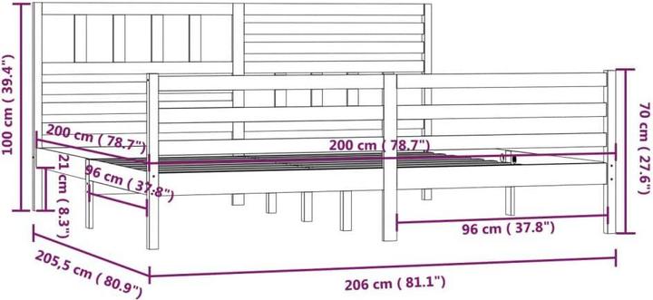 Produktbild vidaXL Bettrahmen (200 x 200 cm)
